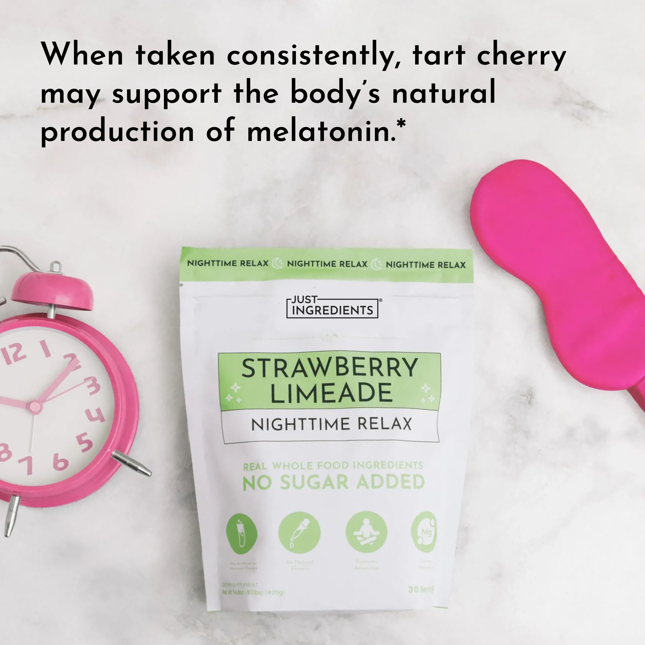 Strawberry Limeade Nighttime Relax - Sleep Support Powder, 30 Servings