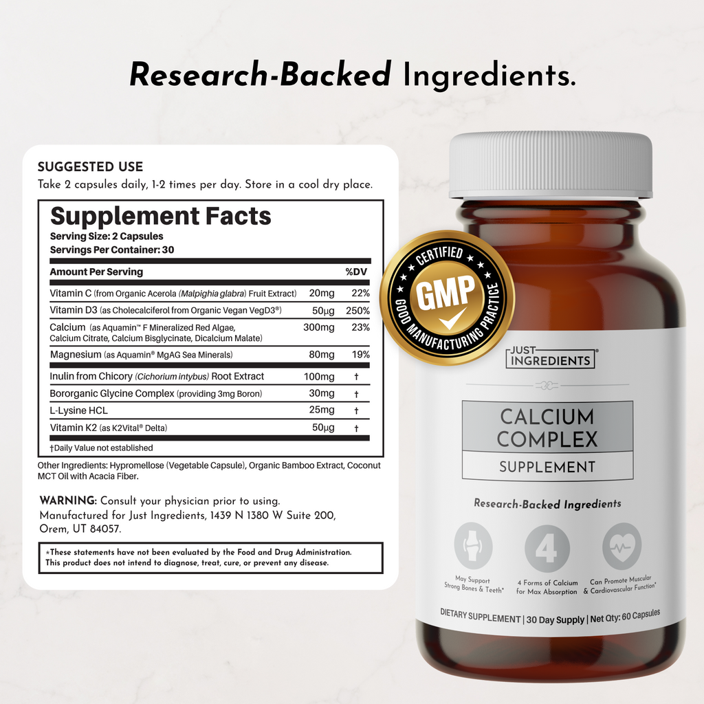 Calcium Complex — 4-Form Bioavailable Calcium + D3 & K2 (60 Capsules)