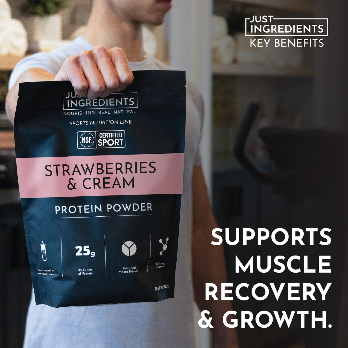Strawberries & Cream Protein Powder — NSF Certified, 25g