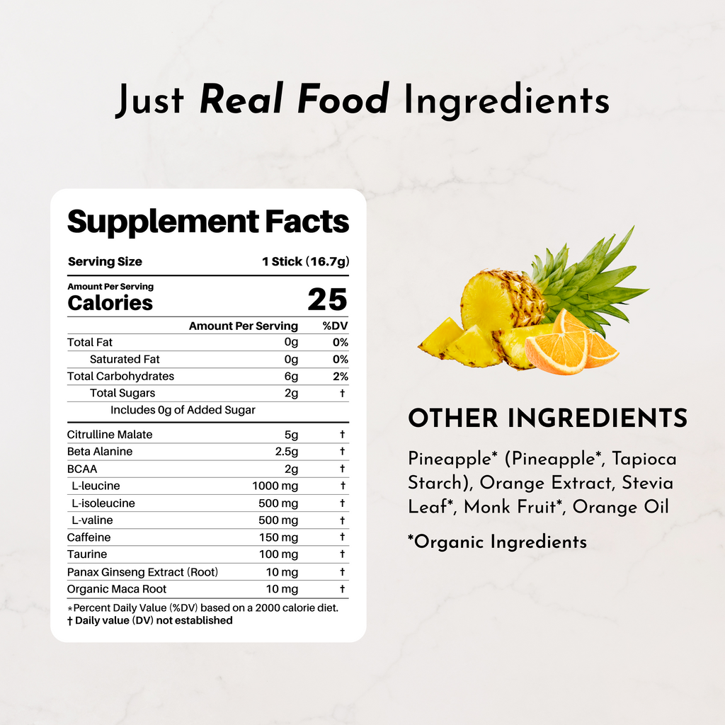Orange Pineapple Pre-Workout Stick