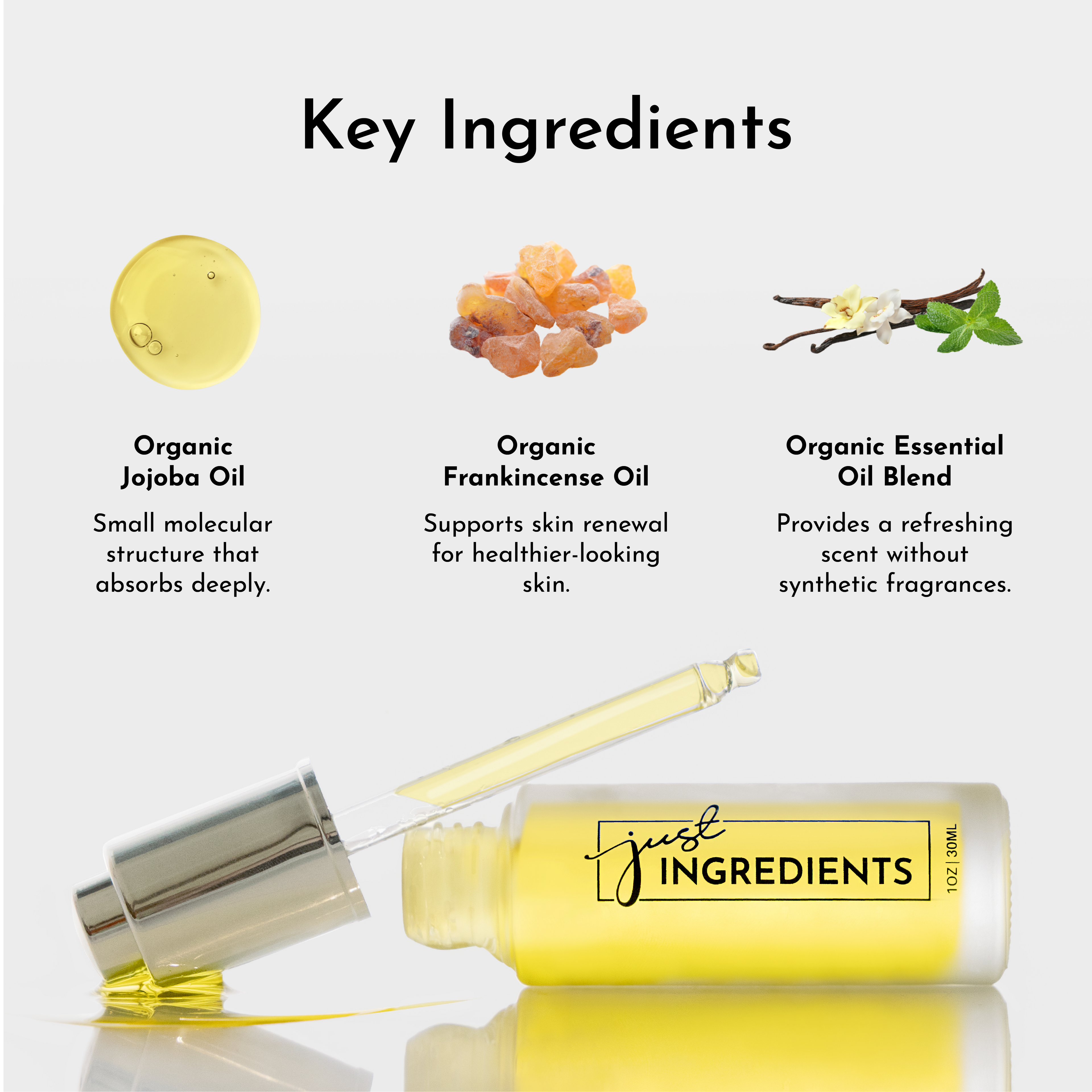Vanilla Mint Face Serum — Lightweight Hydrating Oil, 2 oz