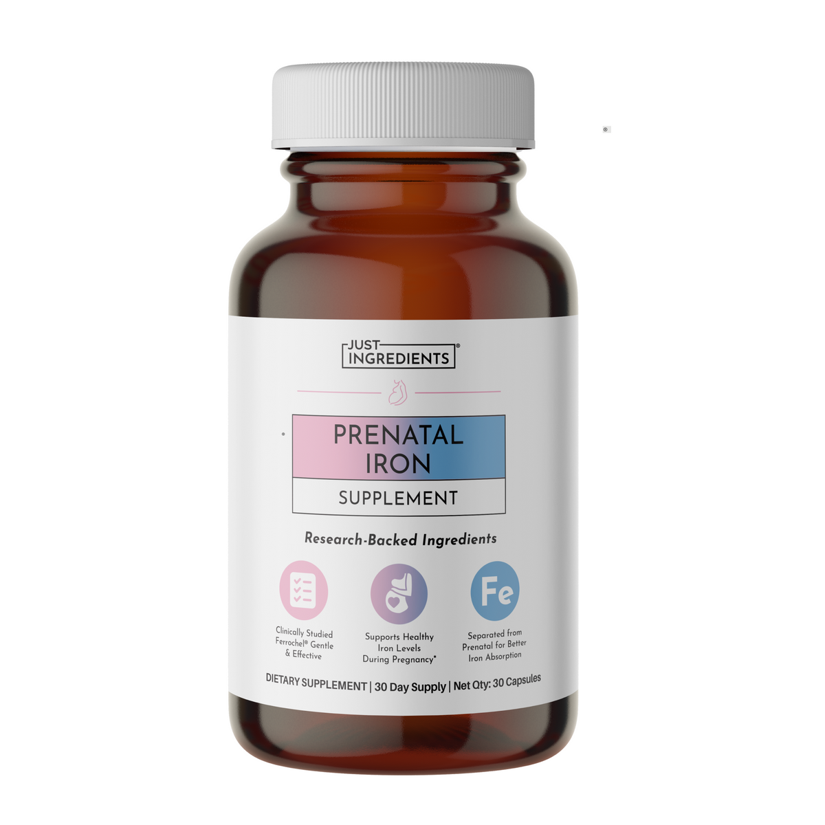 Prenatal Iron — 27 mg Ferrochel® (Single Bottle)