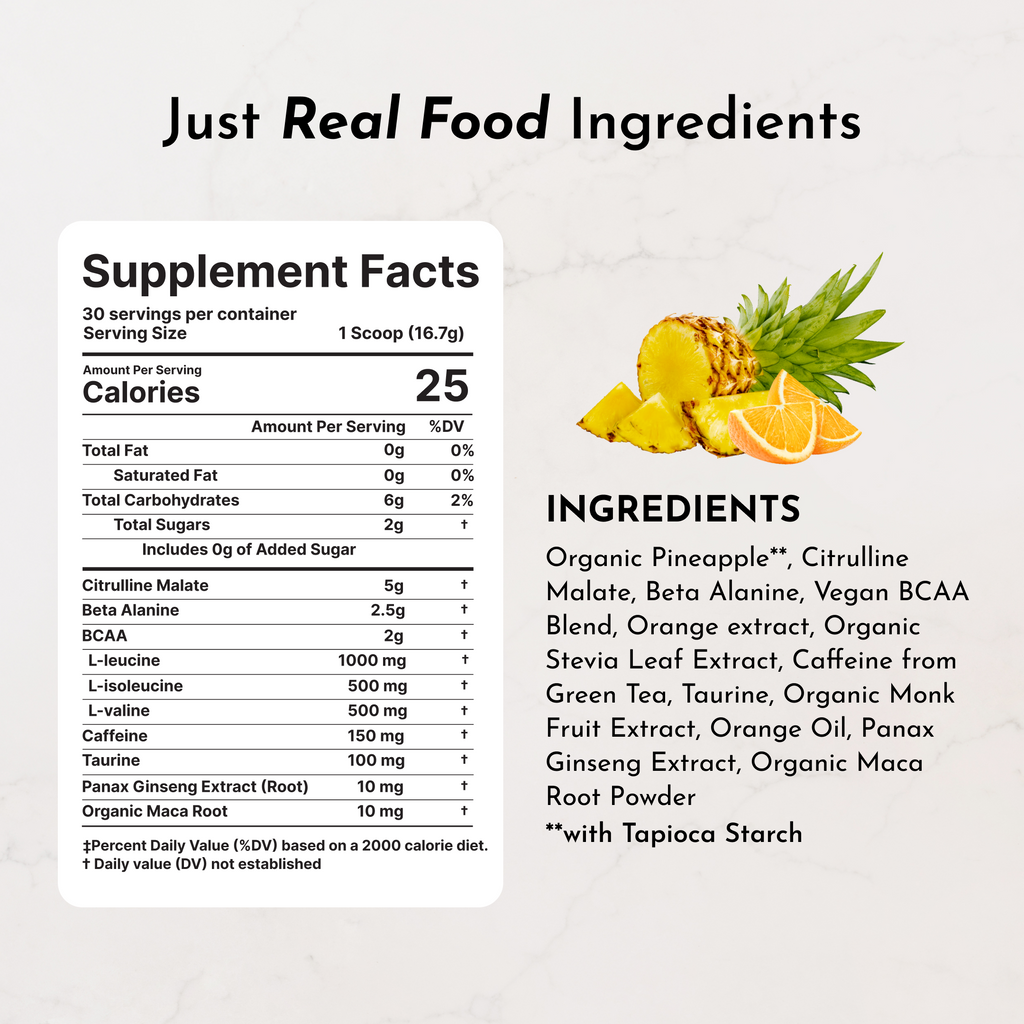 Orange Pineapple Pre-Workout — Natural Citrus Formula (30 Servings)