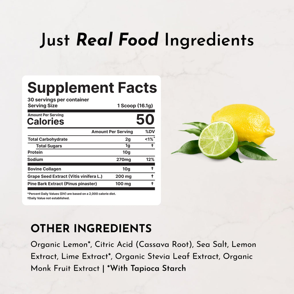 Lemon Lime Collagen Peptides — 30 Servings