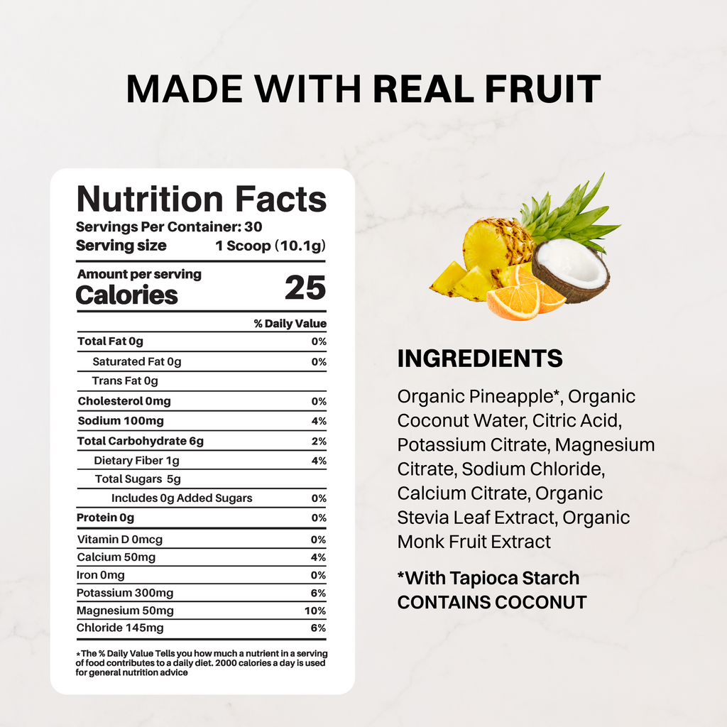 Tropical Paradise Electrolyte Powder — Pineapple & Coconut