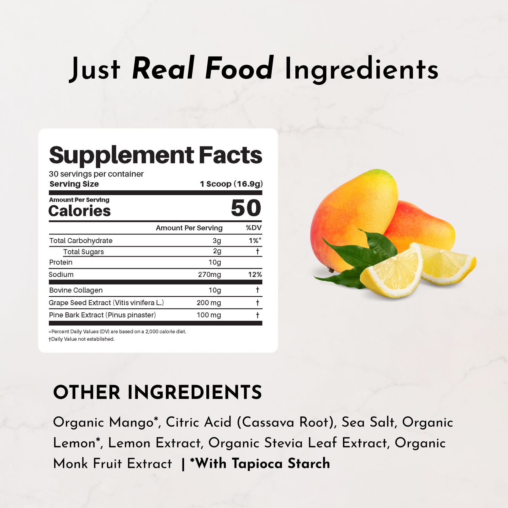 Mango Lemonade Collagen Peptides — 10g Collagen, 30 Servings