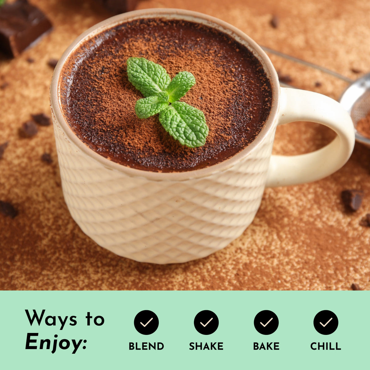 Mint Chocolate Bone Broth Protein Powder - 22g Protein, Dairy-Free