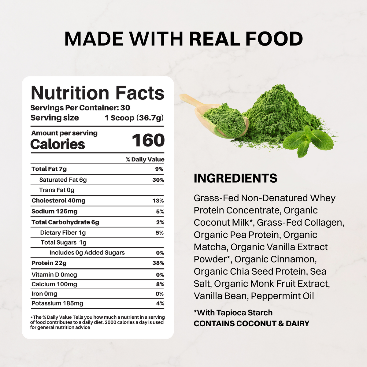 Matcha Mint Protein Powder