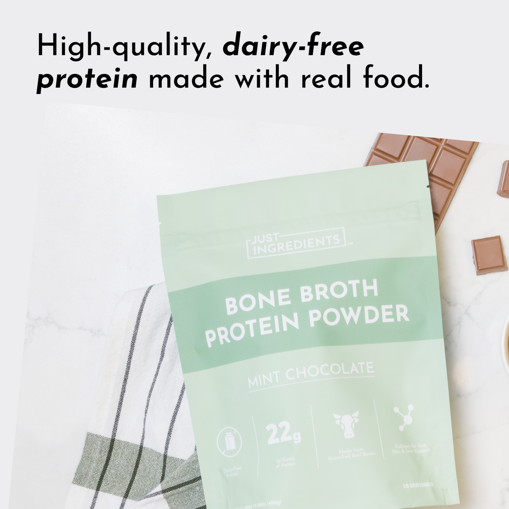 Mint Chocolate Bone Broth Protein Powder - 22g Protein, Dairy-Free