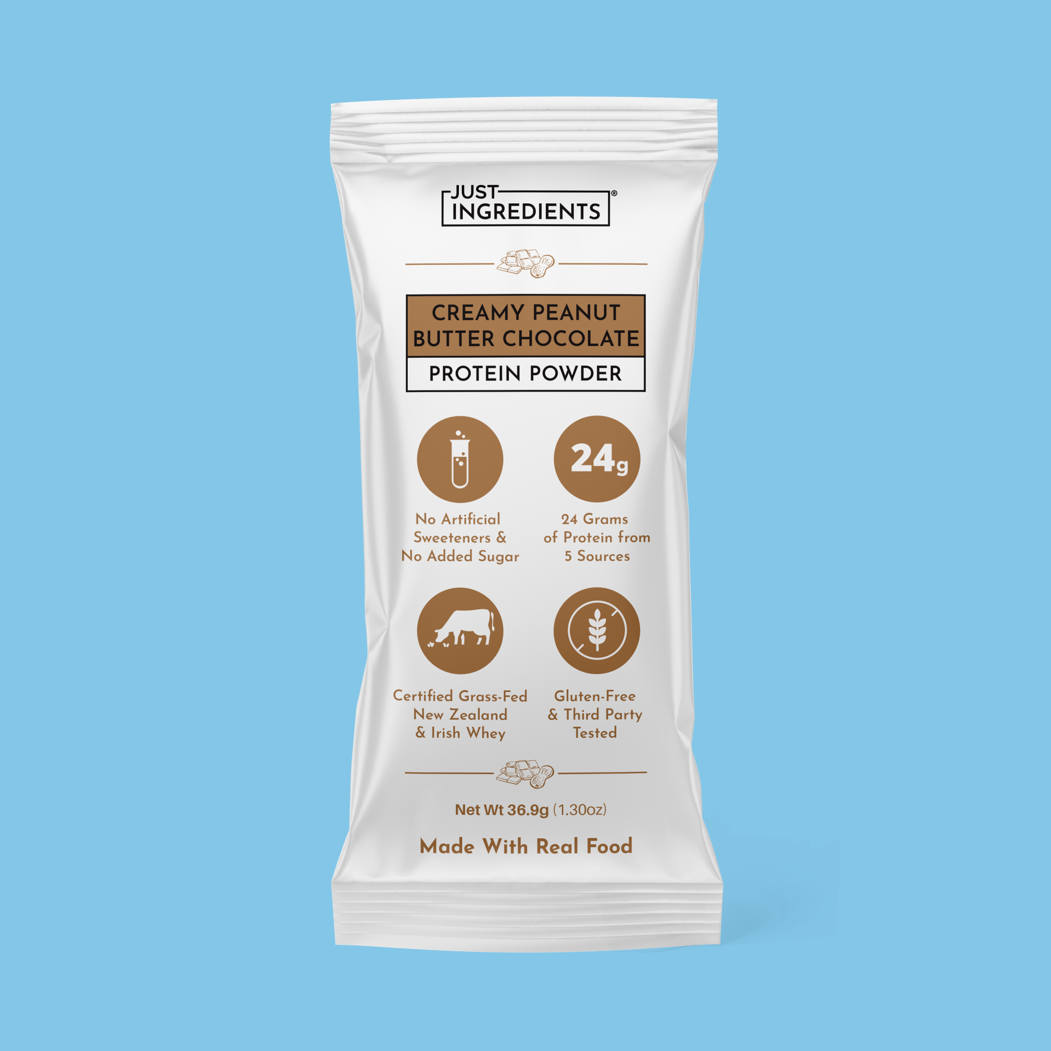 Creamy Peanut Butter Chocolate Protein Stick — 24g Protein, No Added Sugar