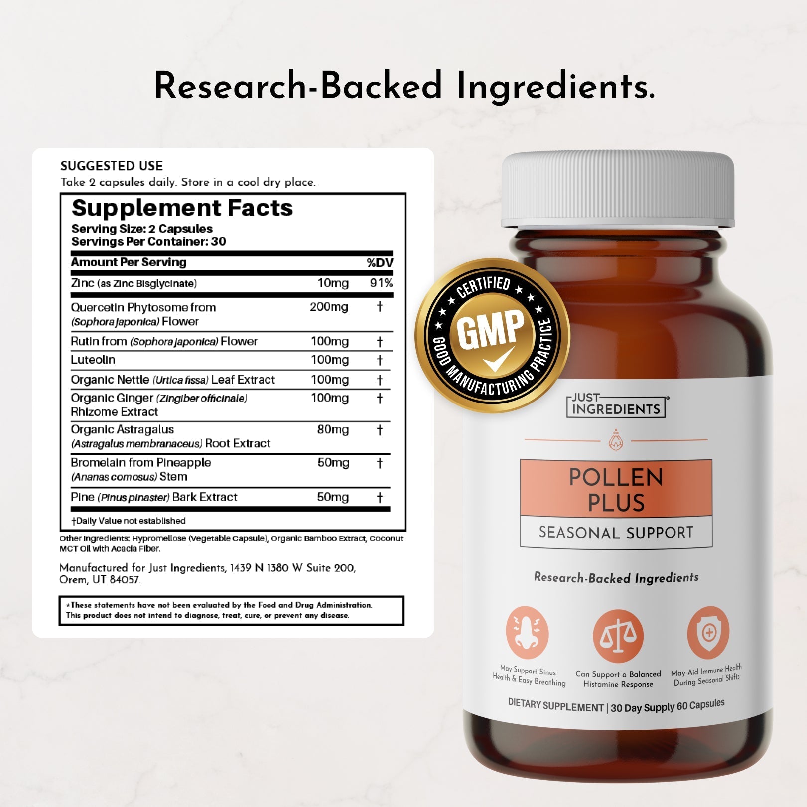 Pollen Plus — Seasonal Immune Support Capsules, 60 ct