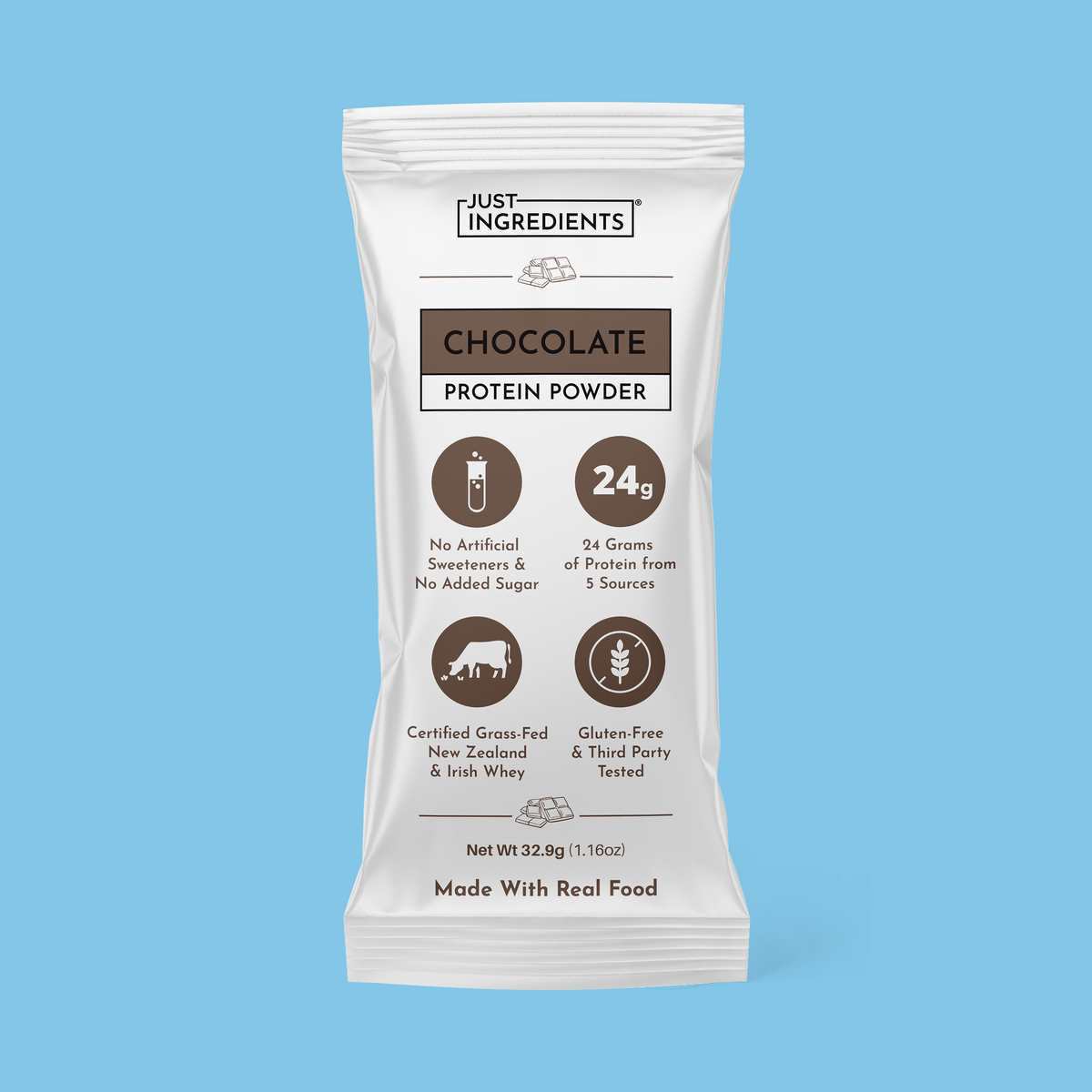 Chocolate Protein Powder Stick — Single-Serve, 24g Protein