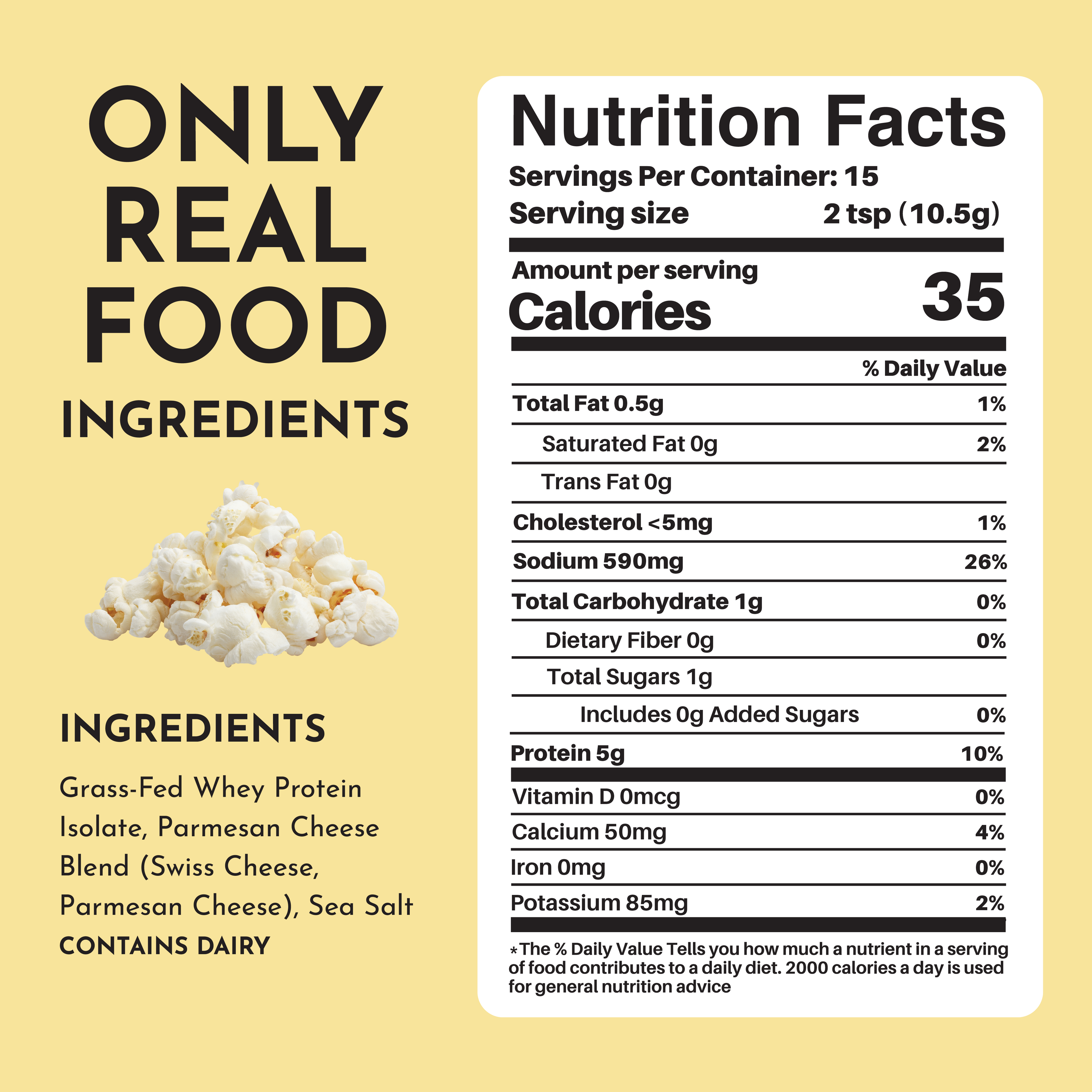Protein Popcorn Salt — Parmesan Cheese