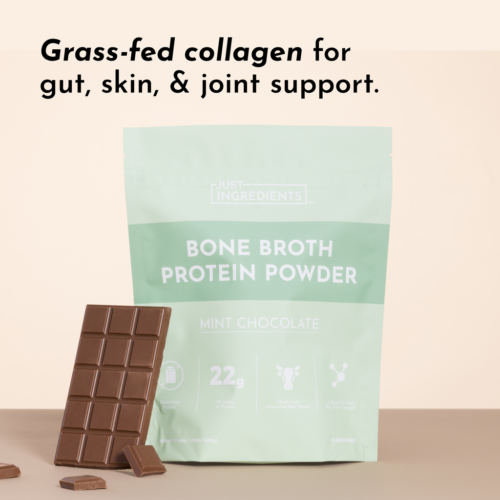 Mint Chocolate Bone Broth Protein Powder - 22g Protein, Dairy-Free