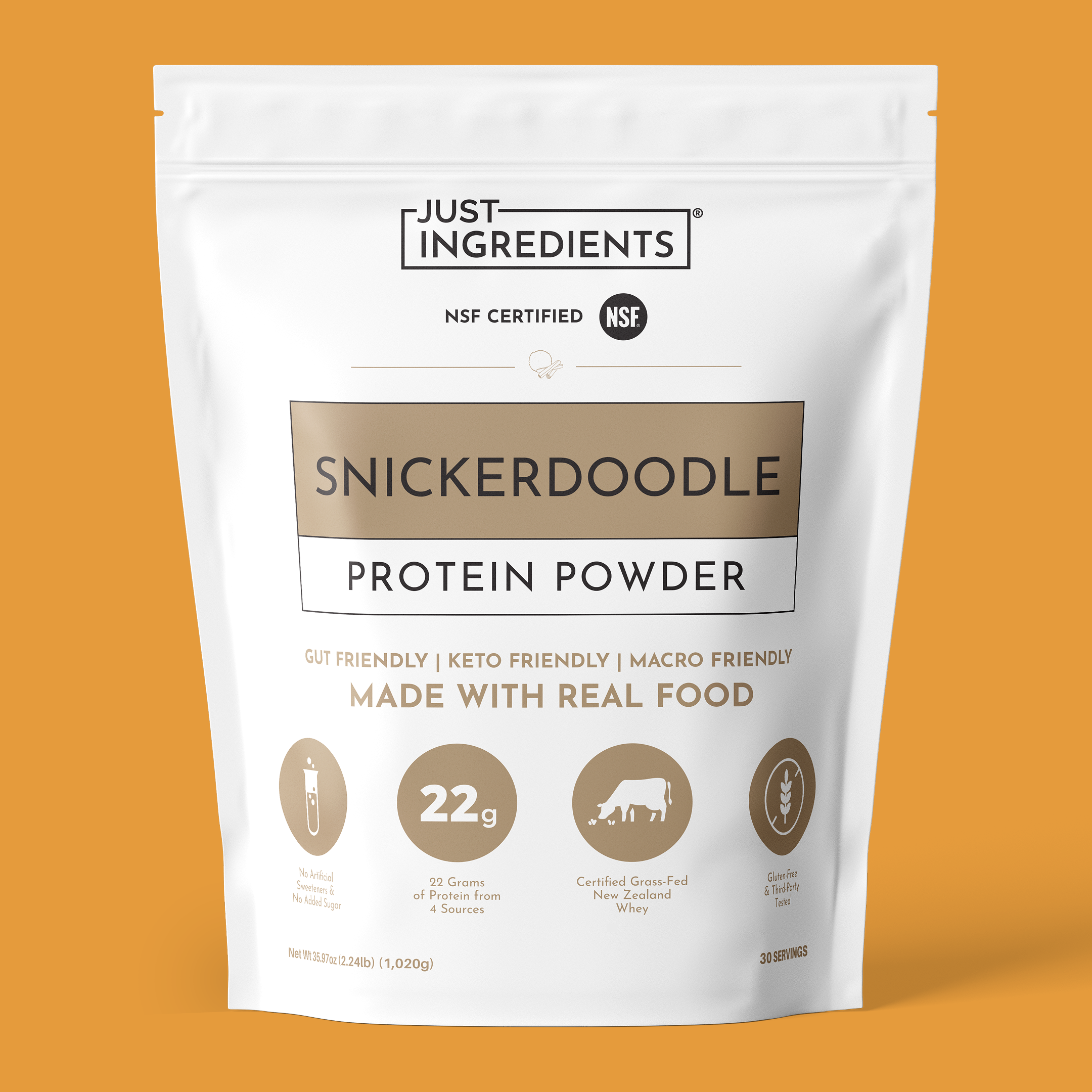 Snickerdoodle Protein Powder — 22g Protein, Grass-Fed Whey & Collagen