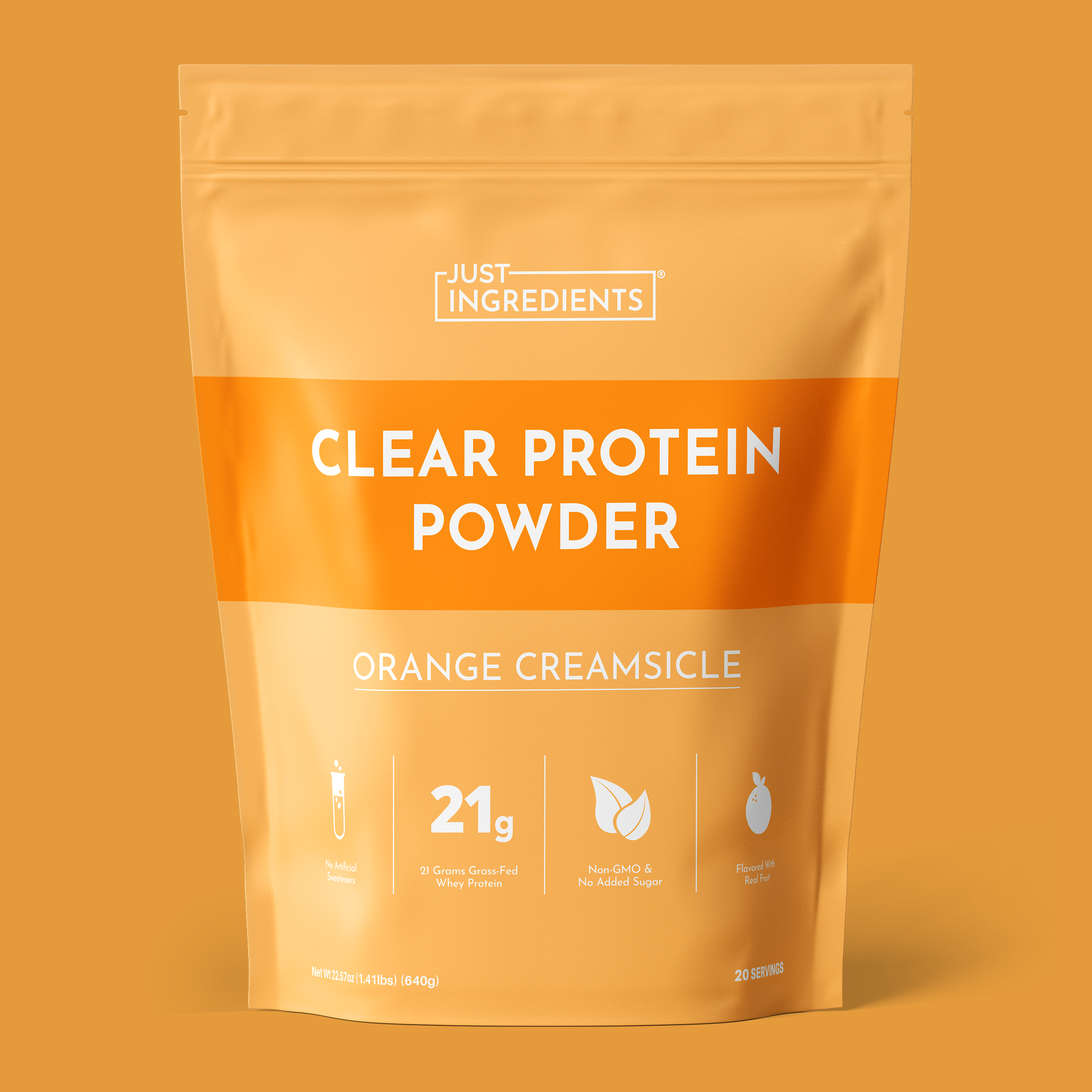 Orange Creamsicle Clear Protein Powder — 20 Servings, 21g Protein