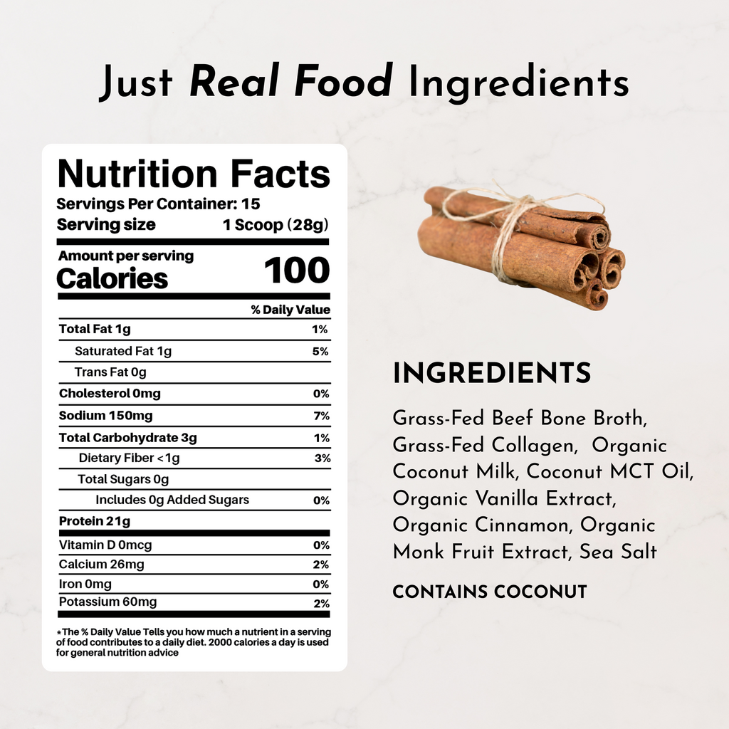 Snickerdoodle Bone Broth Protein Powder (15 Servings, 21g Protein)
