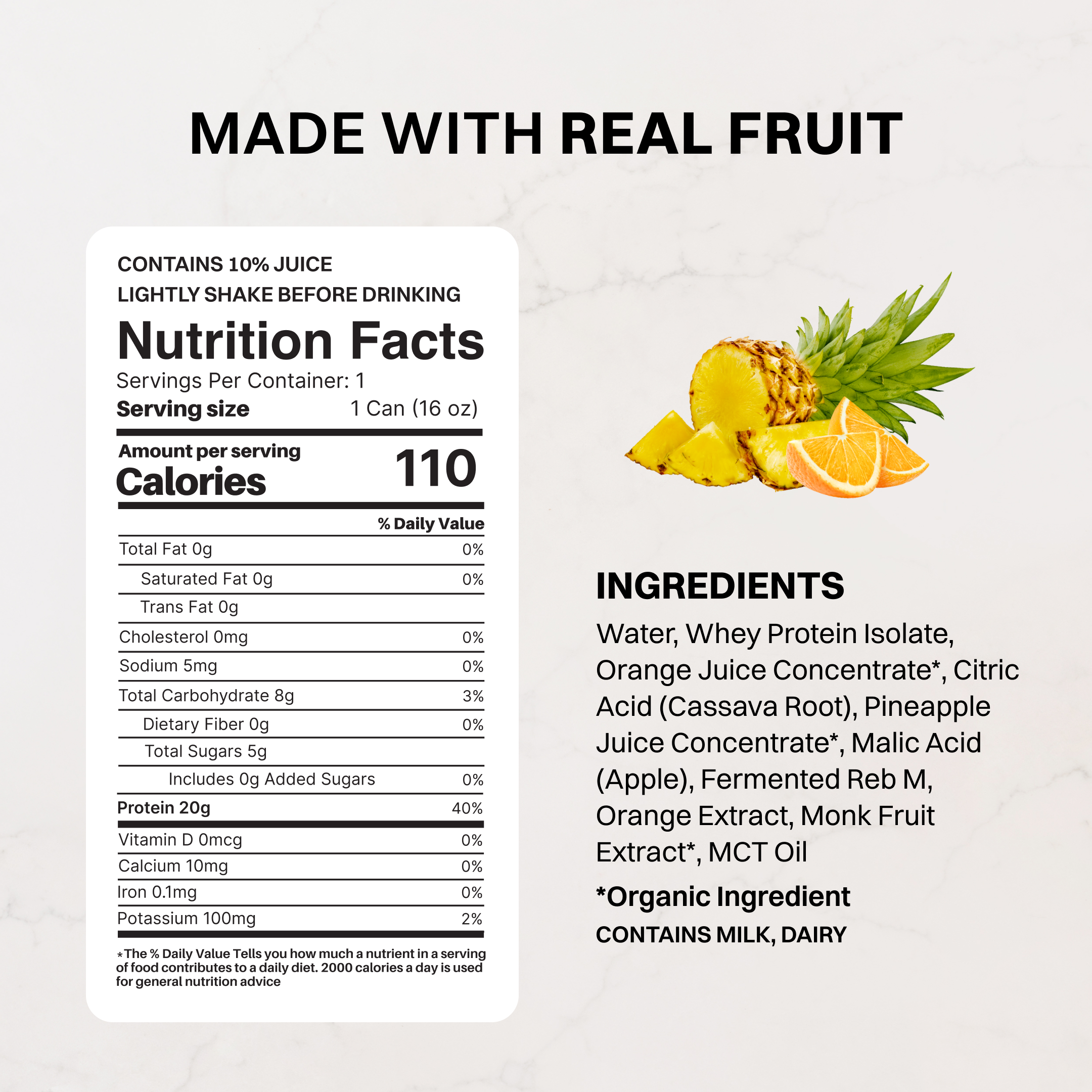 Orange Pineapple Clear Protein (12 Pack)
