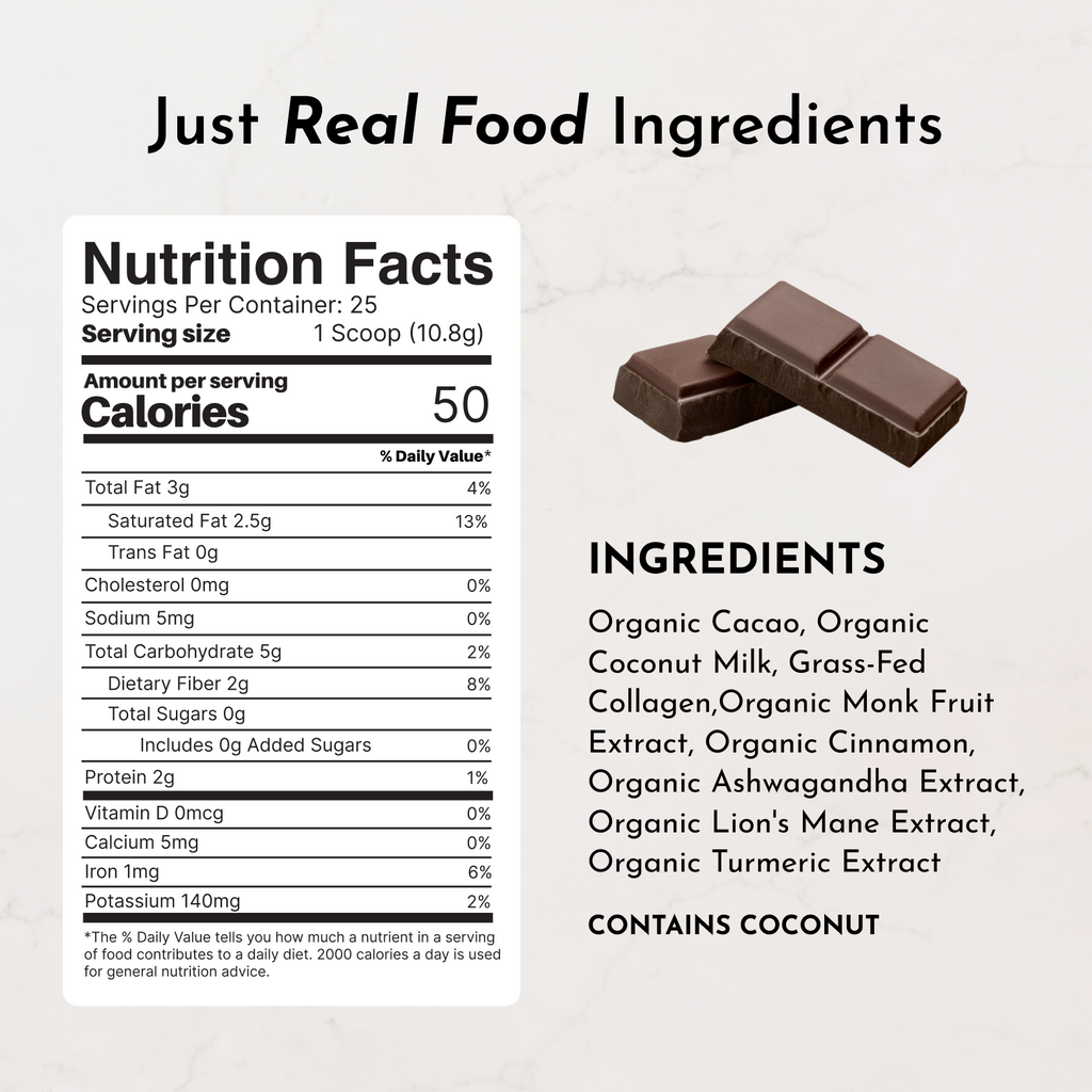 Superfood Hot Chocolate Mix with Adaptogens & Collagen