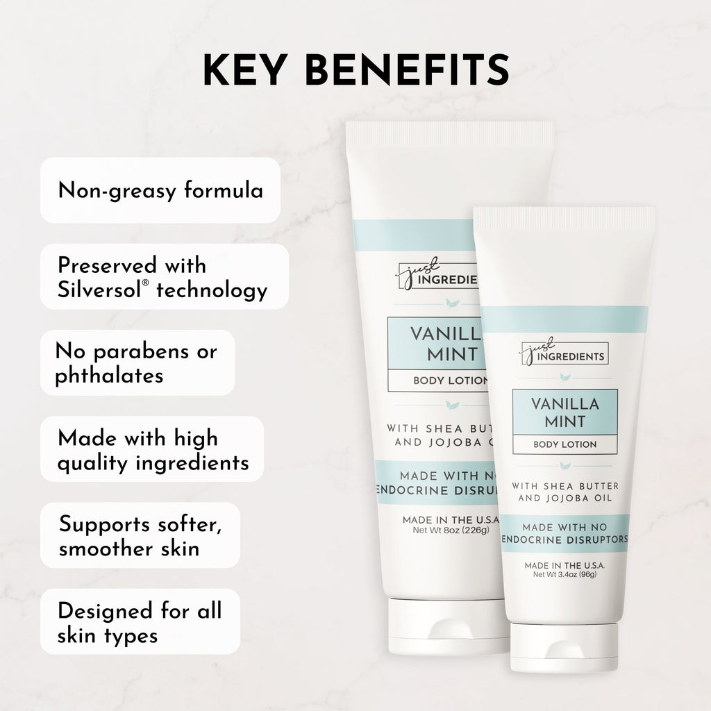 Vanilla Mint Body Lotion - Hydrating Shea & Jojoba, 8 oz