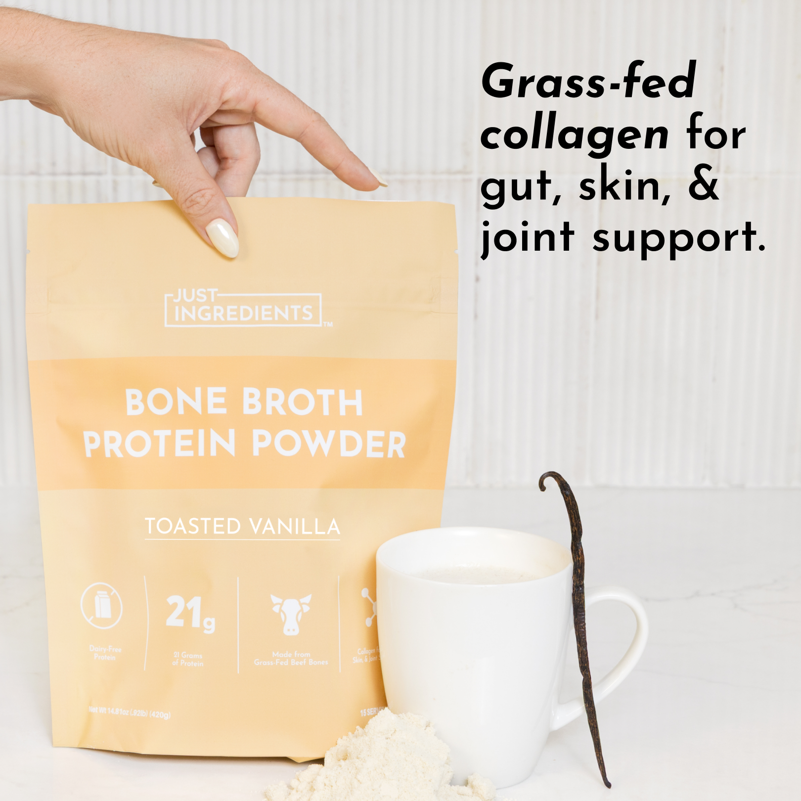 Toasted Vanilla Bone Broth Protein Powder — 15 Servings