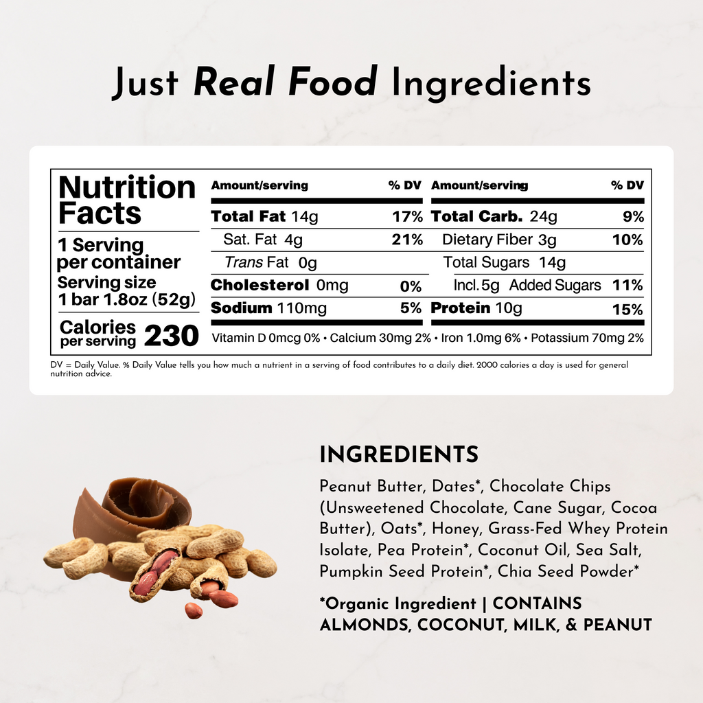 Peanut Butter Chocolate Chip Protein Bars (12-Pack)