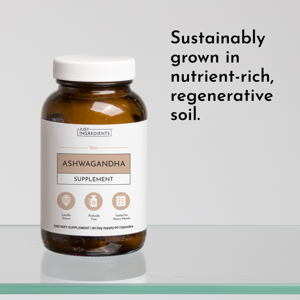 Organic Ashwagandha Capsules, 60 Count — 100% Organic Root Extract