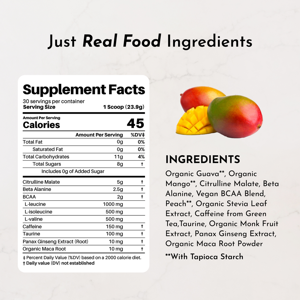 Guava Mango Pre-Workout — Real Fruit Energy, 30 Servings