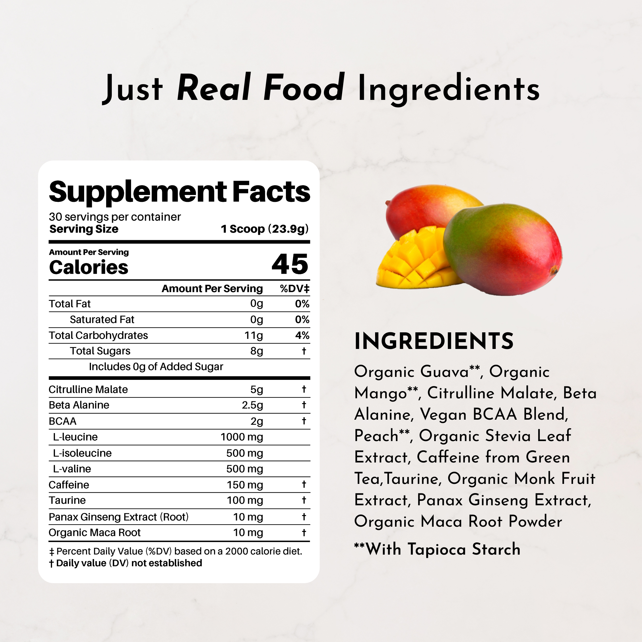 Guava Mango Pre-Workout — Real Fruit Energy, 30 Servings