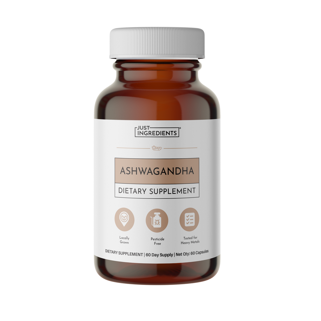 Organic Ashwagandha Capsules, 60 Count — 100% Organic Root Extract
