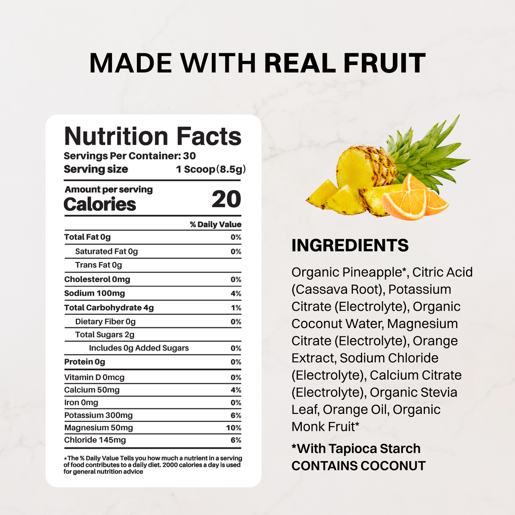 Orange Pineapple Electrolyte Powder - 30 Servings