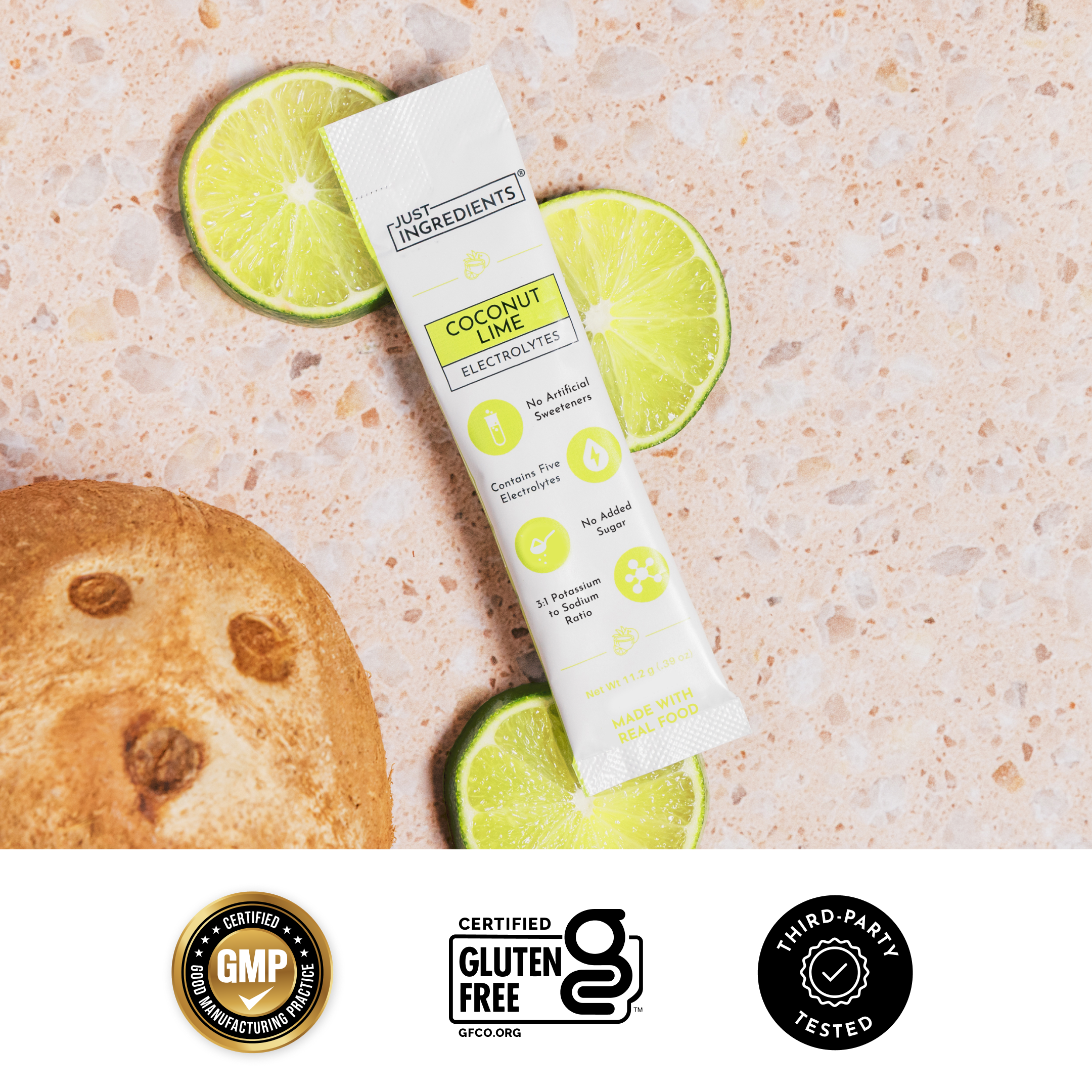 Coconut Lime Electrolytes Stick - Single-Serve Hydration