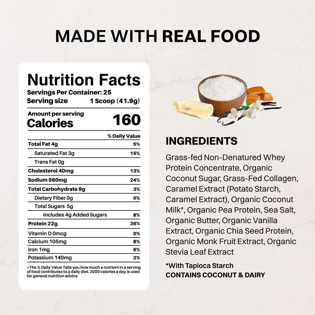 Salted Caramel Protein Powder — 22g Protein, 4-Source Blend