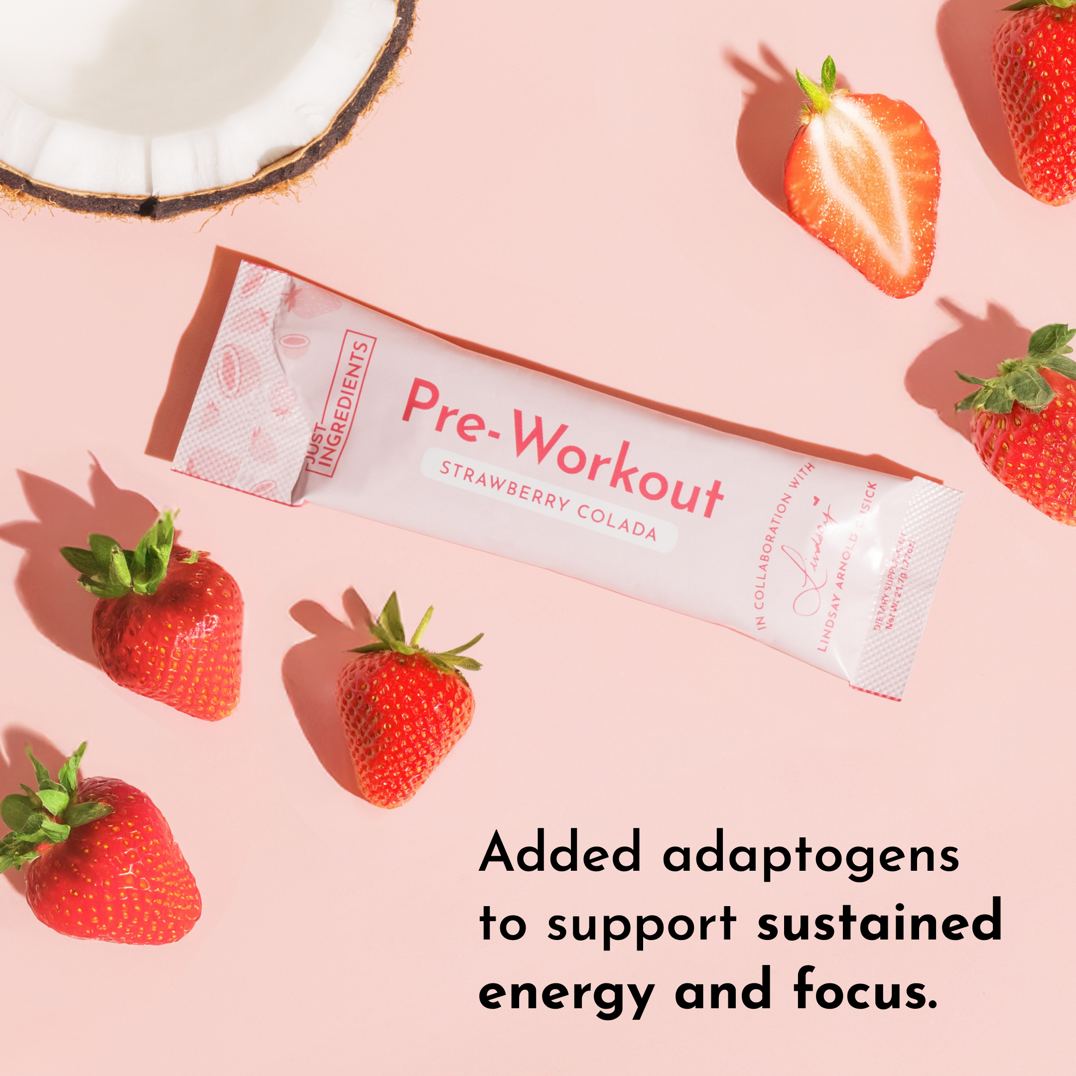 Strawberry Colada Pre‑Workout Stick by Lindsay Arnold