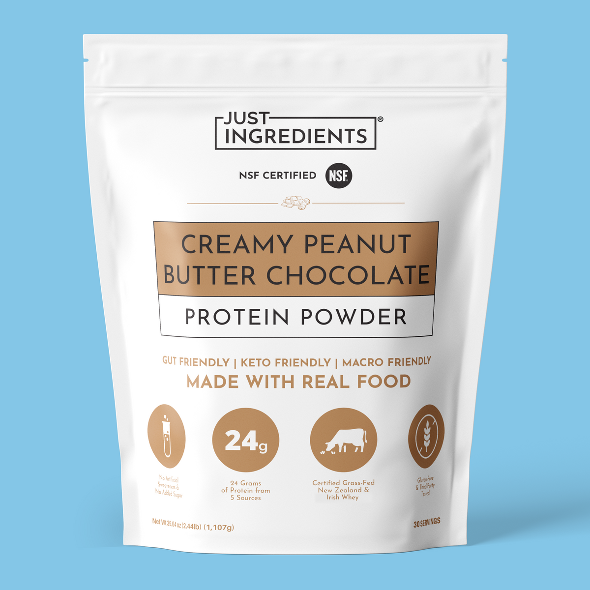 Creamy Peanut Butter Chocolate Protein Powder (24g Protein)