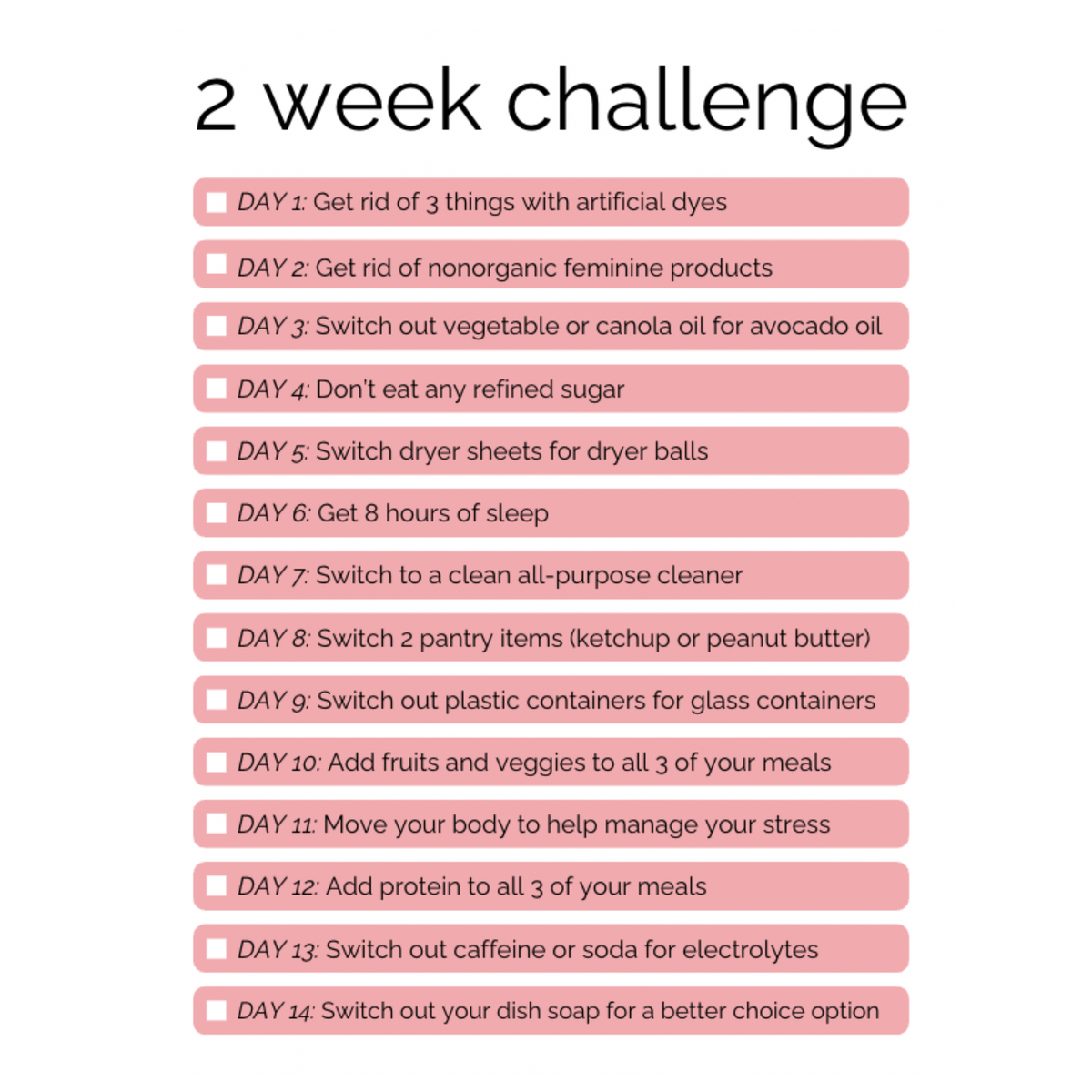 2 Week Product Swap Challenge