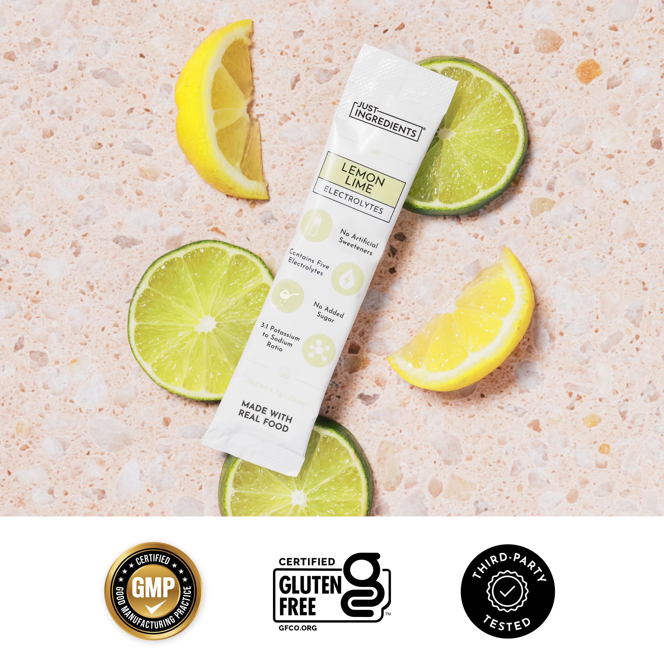Lemon Lime Electrolytes Stick - Single-Serve Real Fruit Hydration