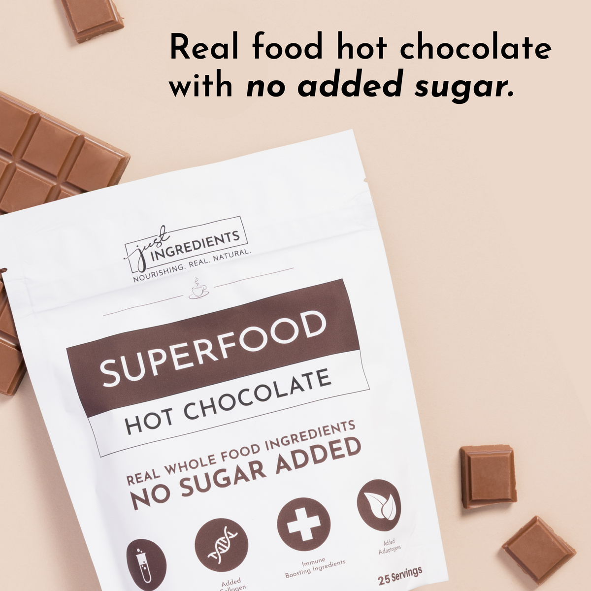 Superfood Hot Chocolate Mix with Adaptogens & Collagen