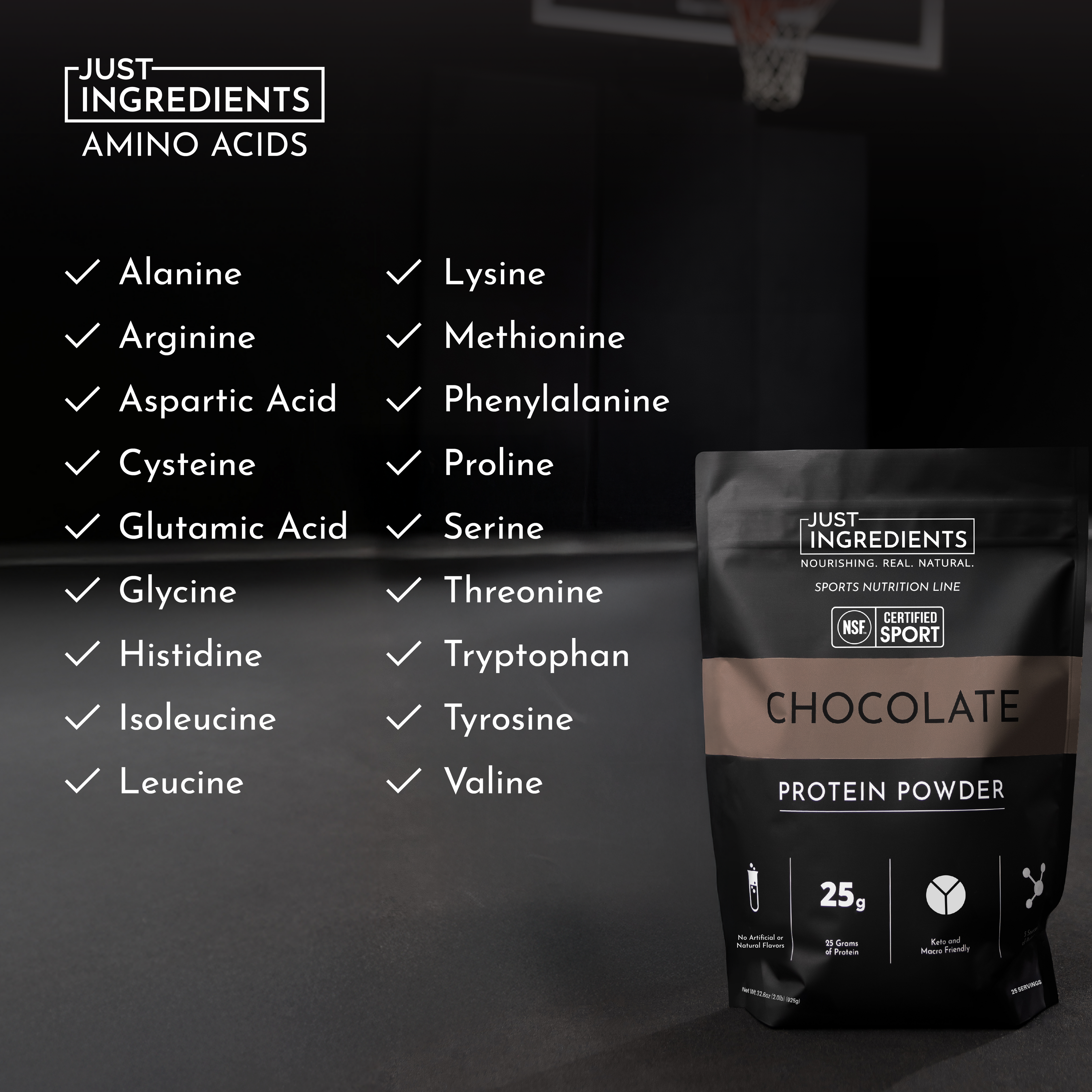 Chocolate Protein Powder — NSF Certified Sport, 25g Protein