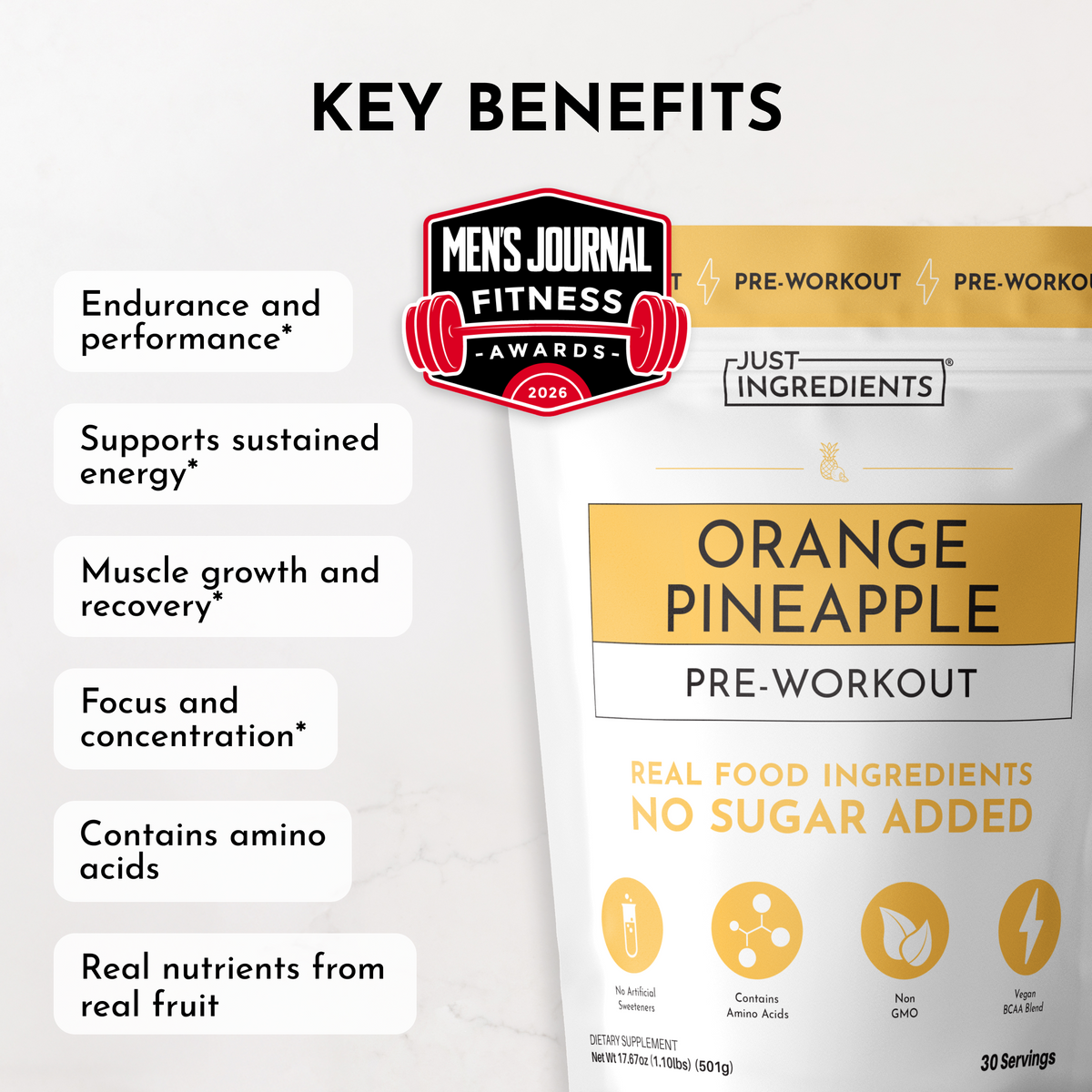 Orange Pineapple Pre-Workout — Natural Citrus Formula (30 Servings)