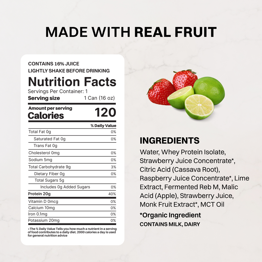 Strawberry Limeade Clear Protein — 12 Pack (16 fl oz cans)