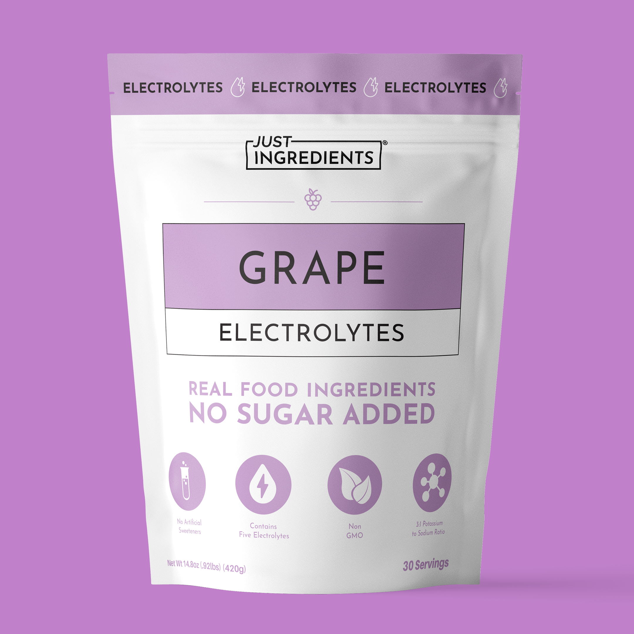 Grape Electrolytes — No Sugar, 30 Servings