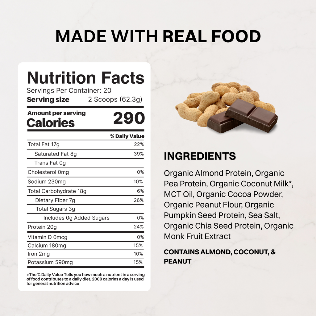 Vegan Peanut Butter Chocolate Protein Powder