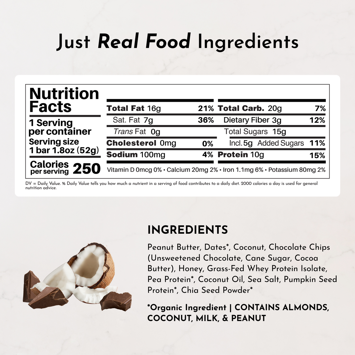 Protein Snack Bar - Coconut Chocolate Chip (12-pack)