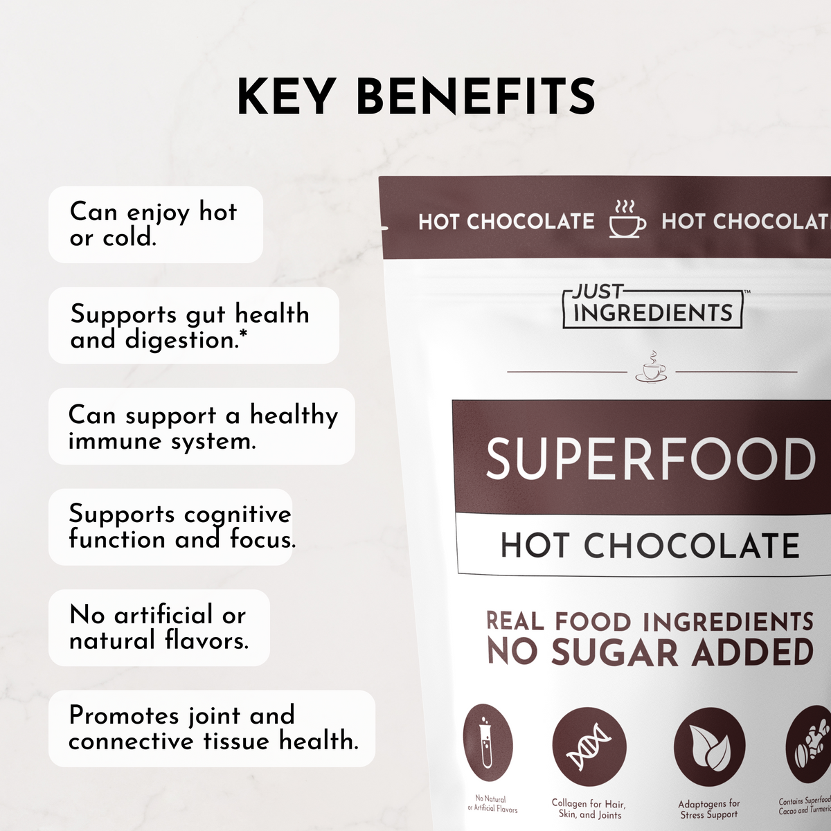 Superfood Hot Chocolate Mix with Adaptogens & Collagen