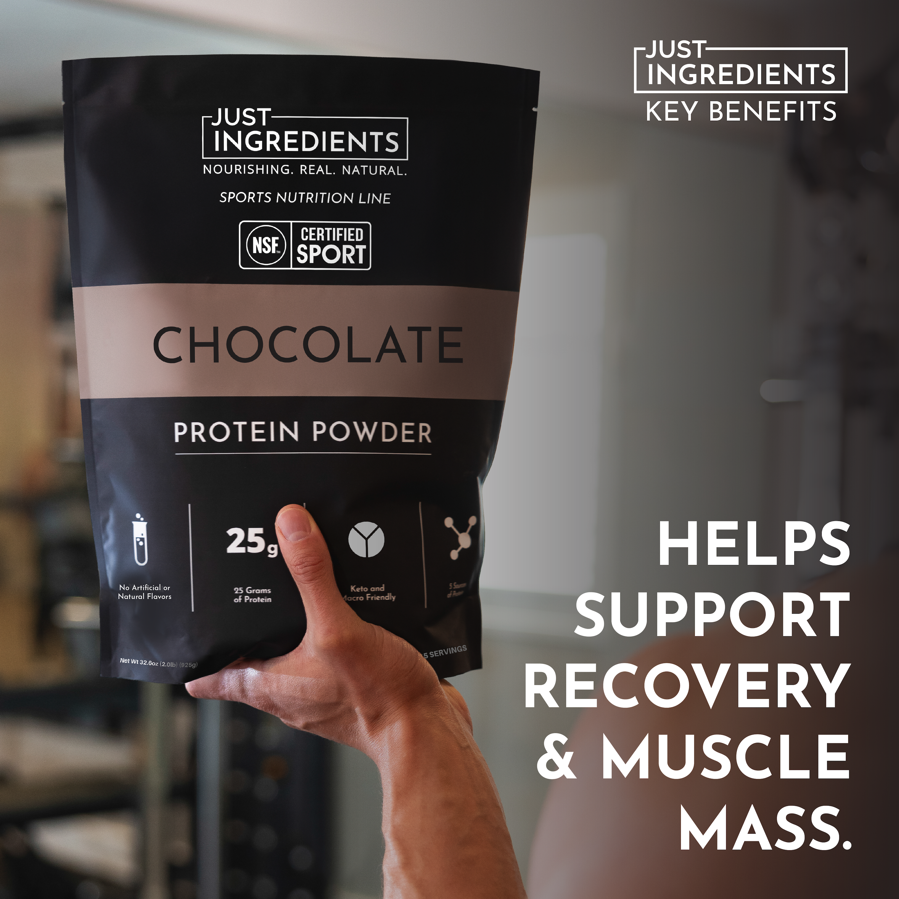Chocolate Protein Powder — NSF Certified Sport, 25g Protein
