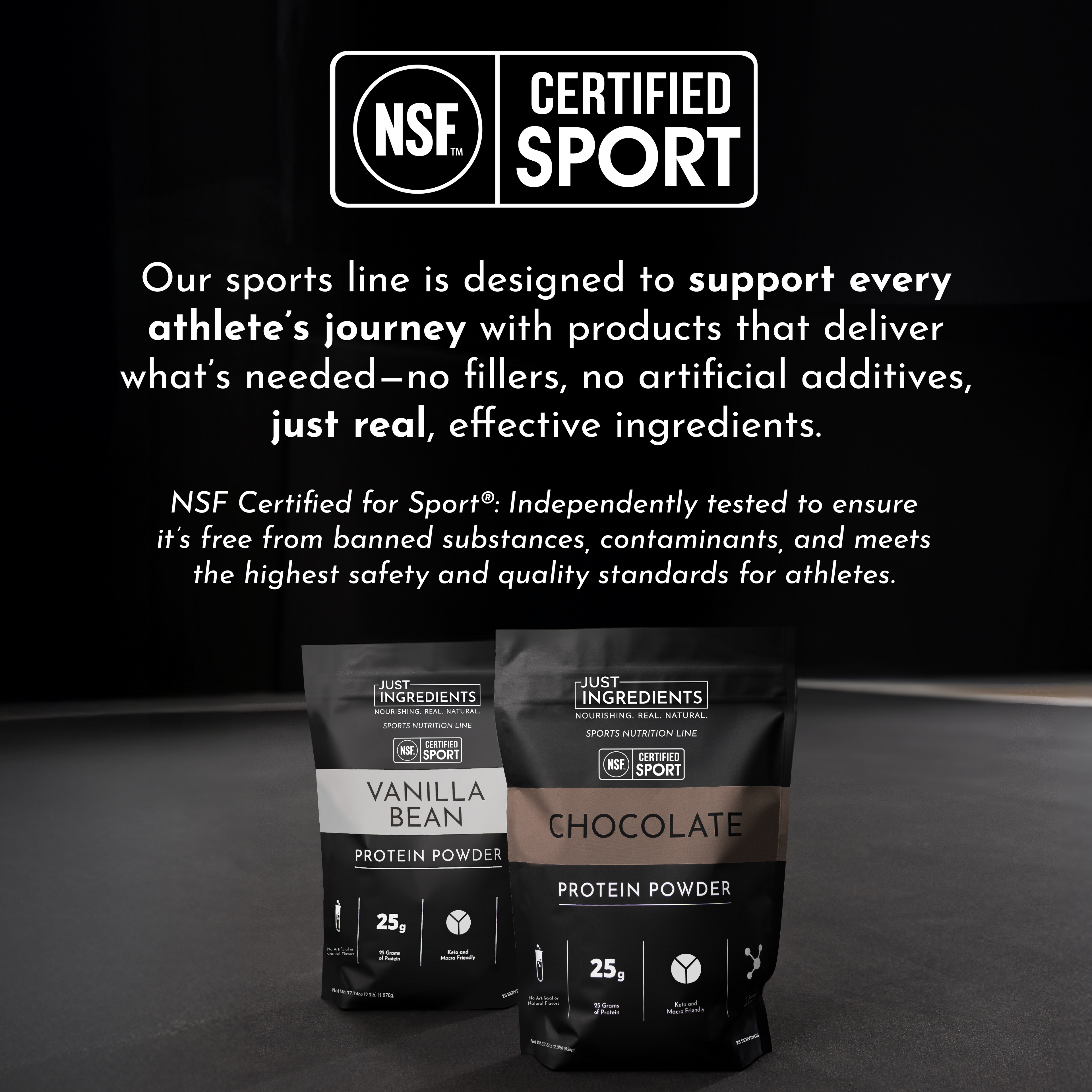Chocolate Protein Powder — NSF Certified Sport, 25g Protein