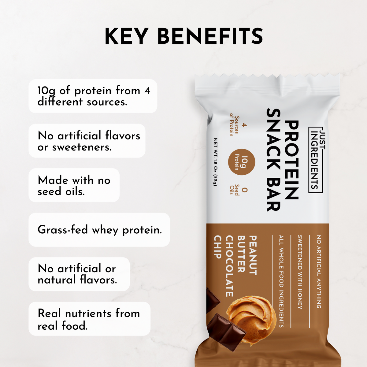 Peanut Butter Chocolate Chip Protein Bars (12-Pack)