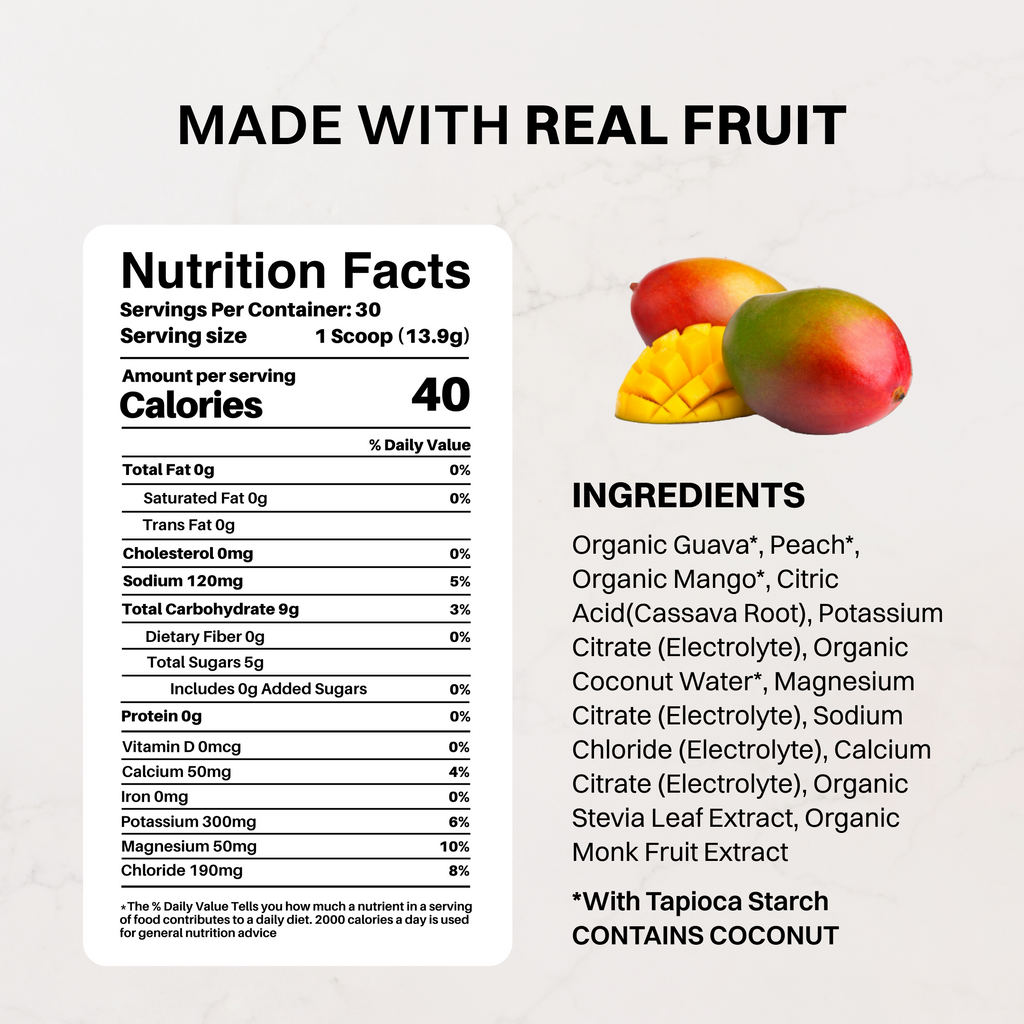 Guava Mango Electrolytes Stick - Real Fruit Hydration Single Stick