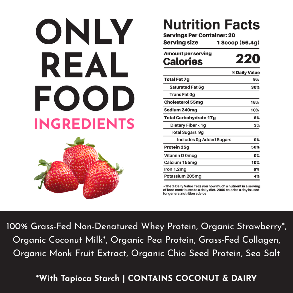 Strawberries & Cream Protein Powder — NSF Certified, 25g